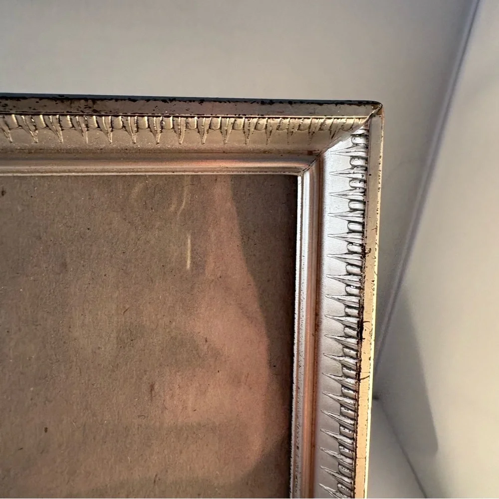 Silver Plated Picture Photo Frame Engraved‎ Etched Trim Wedding Celebration 8x10
